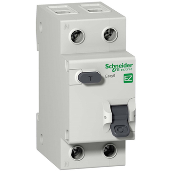 Дифференциальный автоматический выключатель Schneider Electric  EASY 9 1P+N 10А 30мА C AC 4,5 кА - Электрика, НВА - Модульное оборудование - Дифференциальные автоматы - Магазин сварочных аппаратов, сварочных инверторов, мотопомп, двигателей для мотоблоков ПроЭлектроТок